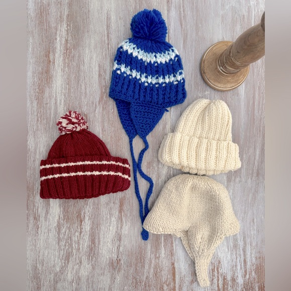 Handmade Knitted Other - 🌿👼 Vintage Handmade Knitted Children’s Beanies